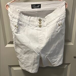 Thrill High Waist White Women's Shorts